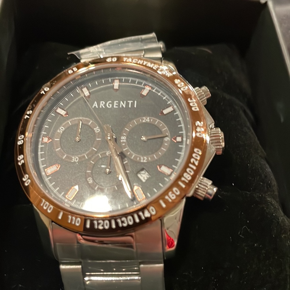 Men’s large stainless steel watch